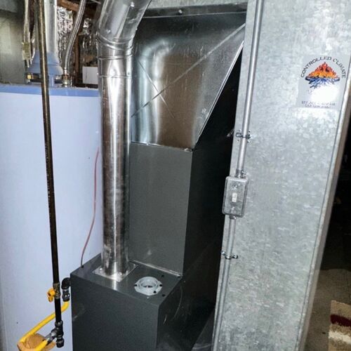 Condenser coil fins and fan guard on a new AC install